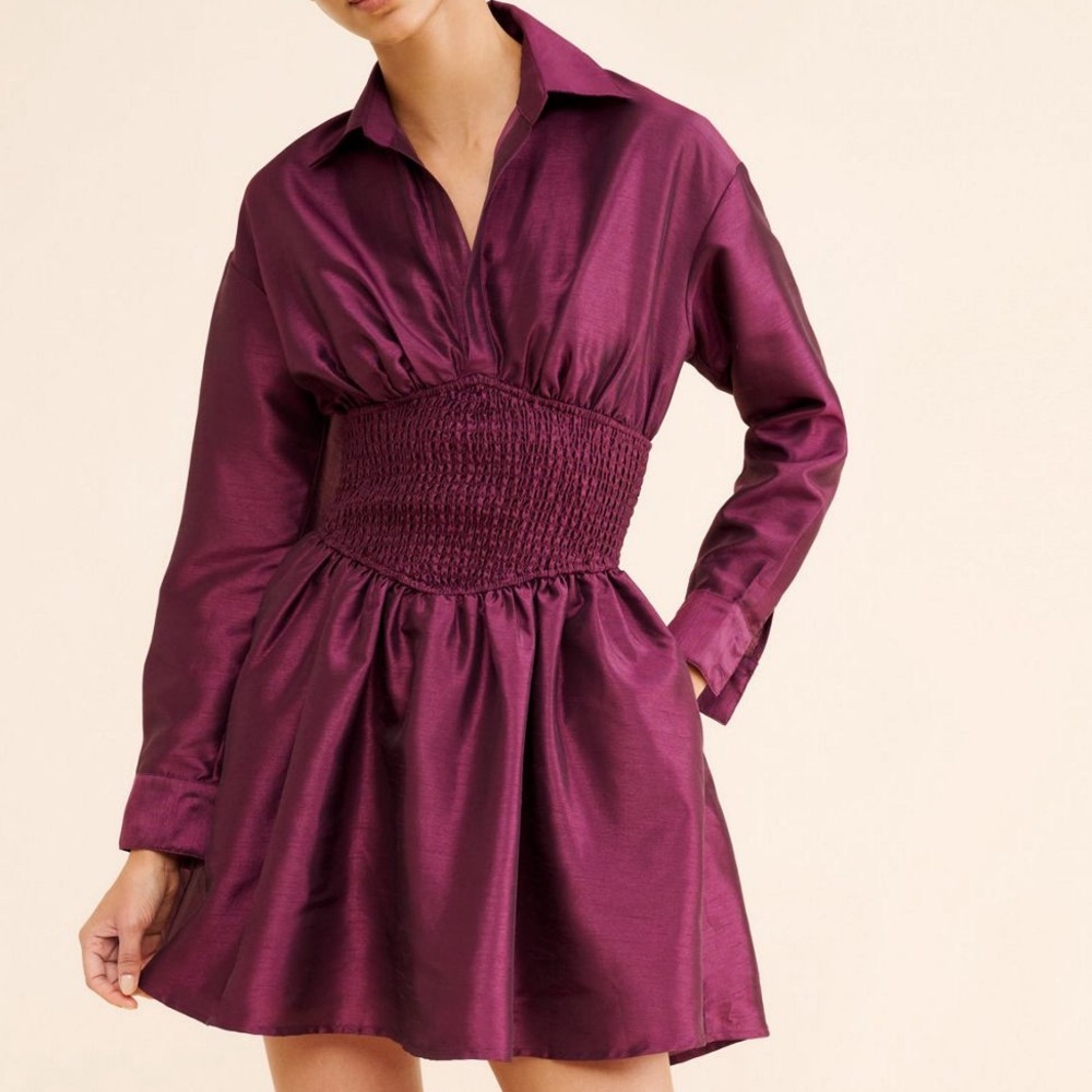 Hutch Iridescent Waisted Shirtdress